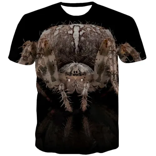 Animal T shirts Men Spider Tshirt Anime Black T shirts Funny Street Tshirts Casual