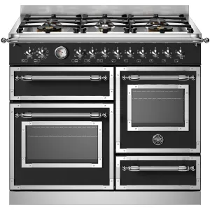 Bertazzoni Heritage 100cm Dual Fuel Range Cooker - Nero Matt | HER106L3ENET