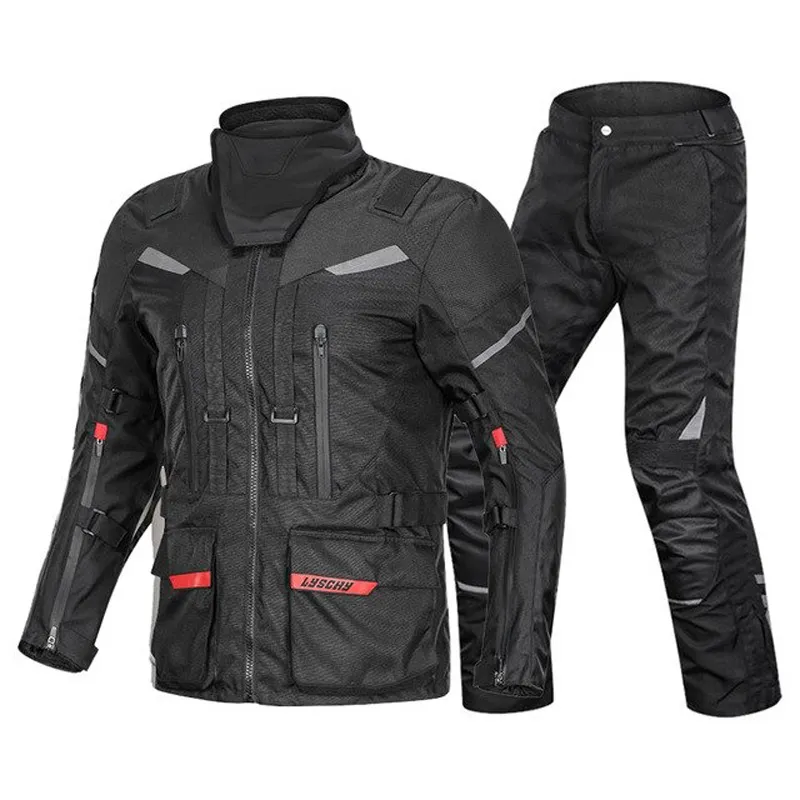 Biker Waterproof Jacket for Men / Motorcycle Cold-Proof Pants / Protective Moto-Suit