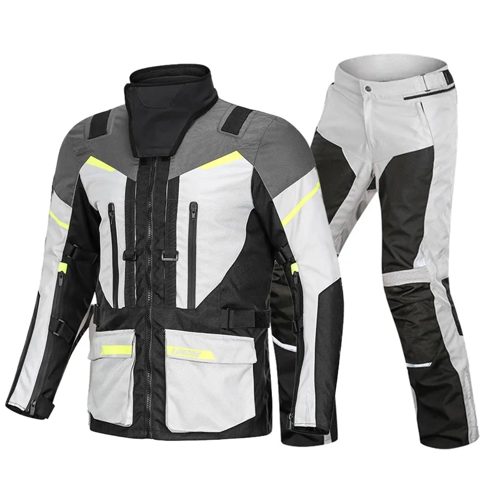 Biker Waterproof Jacket for Men / Motorcycle Cold-Proof Pants / Protective Moto-Suit