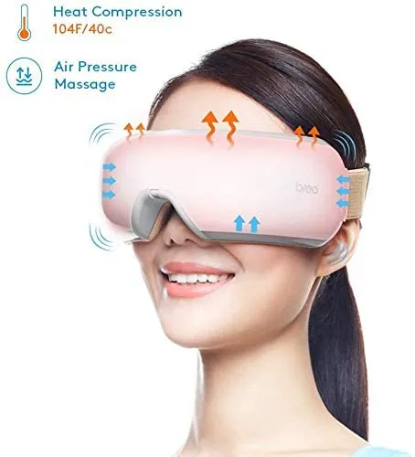 Breo iSee4 Electric Eye Massager with Heating, Air Pressure, Music, Vibration, Shiatsu Massage for Dry Eye, Eyestrain, Fatigue Relief, Warmful Gift Ch