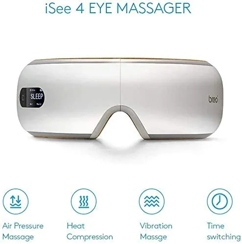 Breo iSee4 Electric Eye Massager with Heating, Air Pressure, Music, Vibration, Shiatsu Massage for Dry Eye, Eyestrain, Fatigue Relief, Warmful Gift Ch