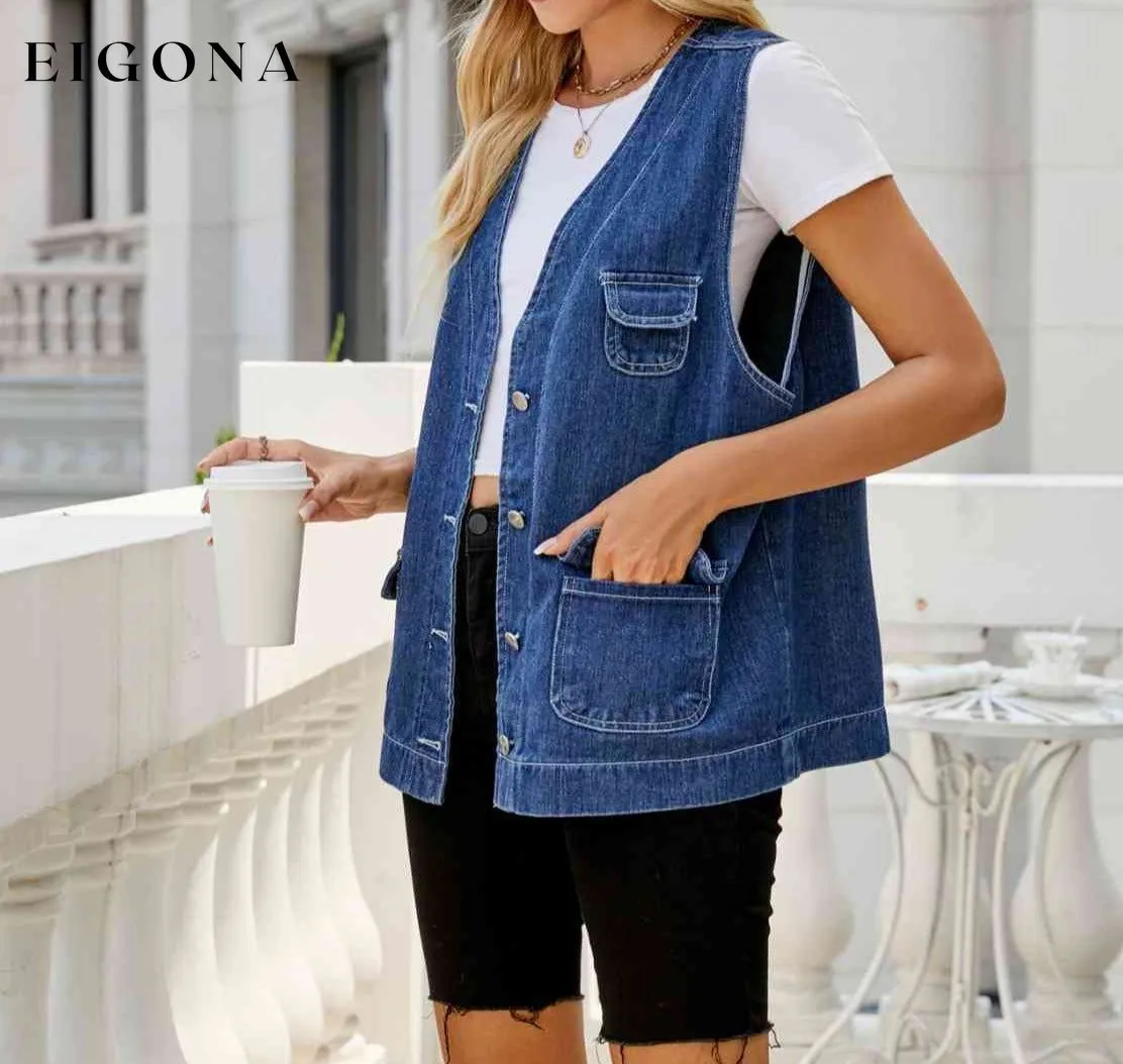 Button Down Denim Vest