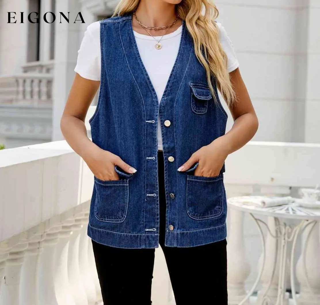 Button Down Denim Vest