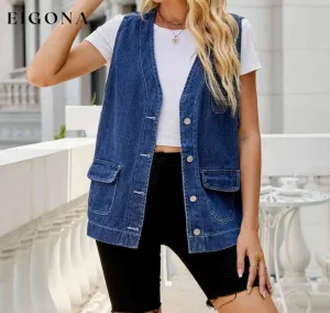 Button Down Denim Vest