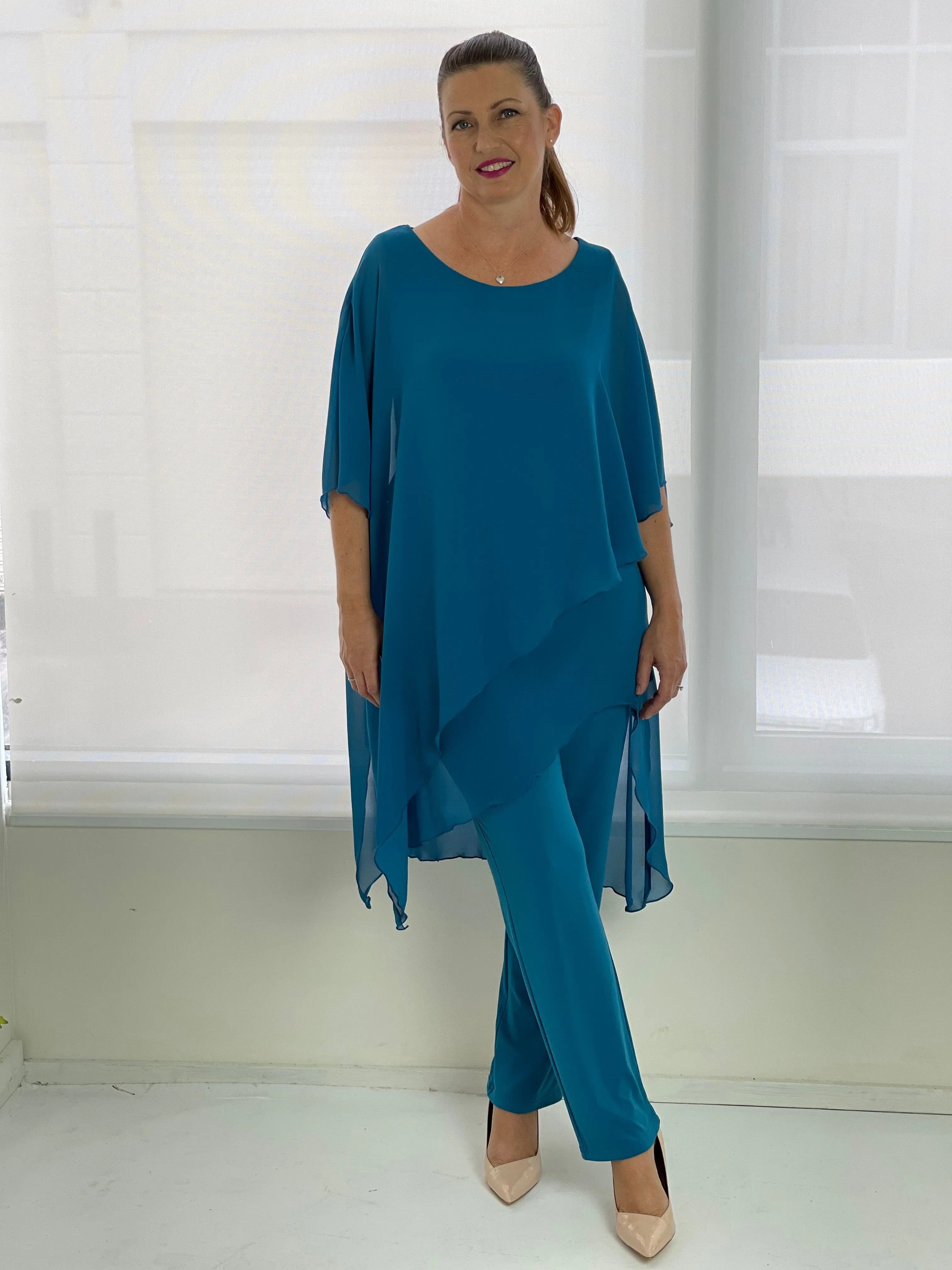 Cara Teal Elegant Jumpsuit