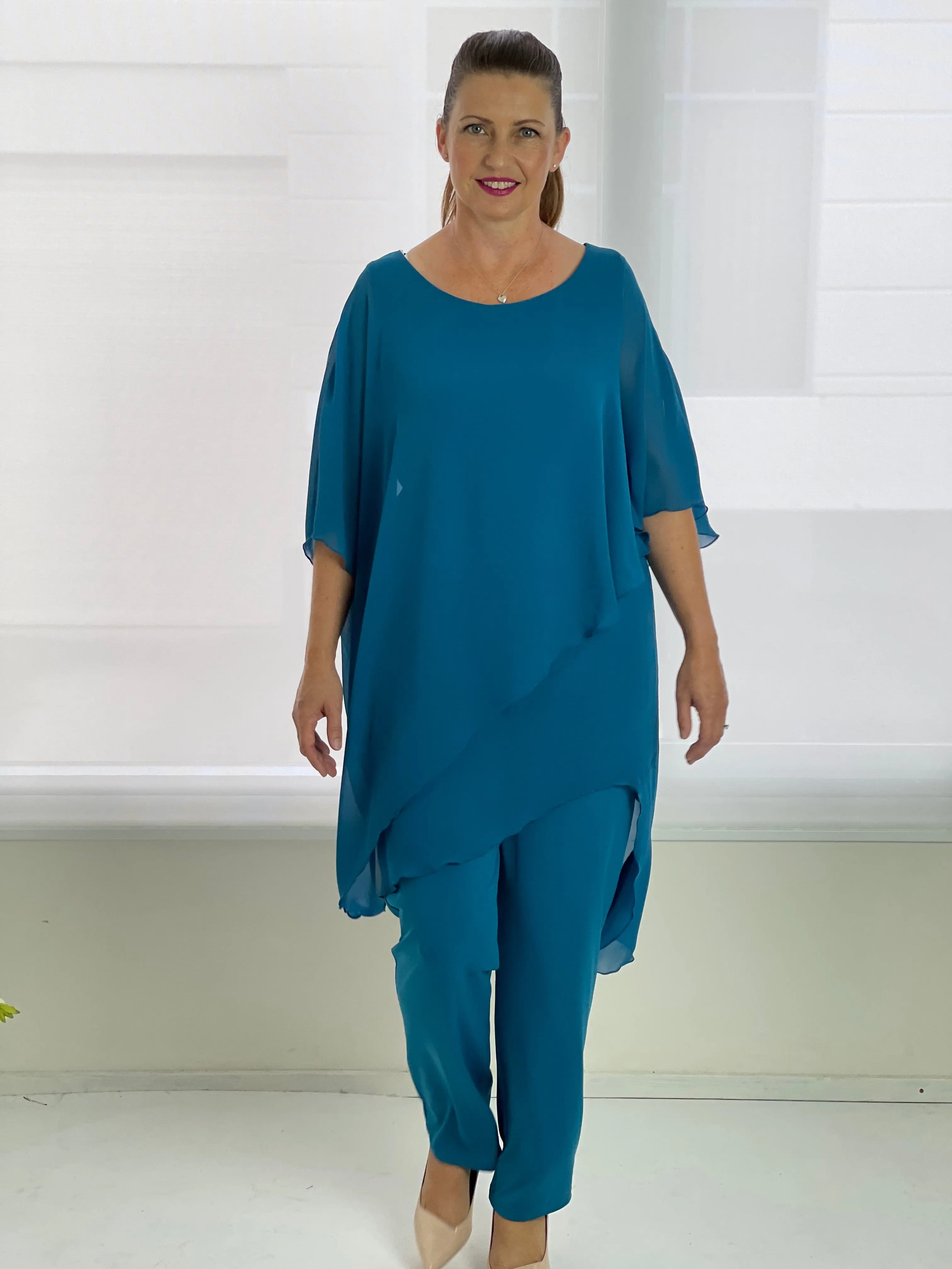 Cara Teal Elegant Jumpsuit