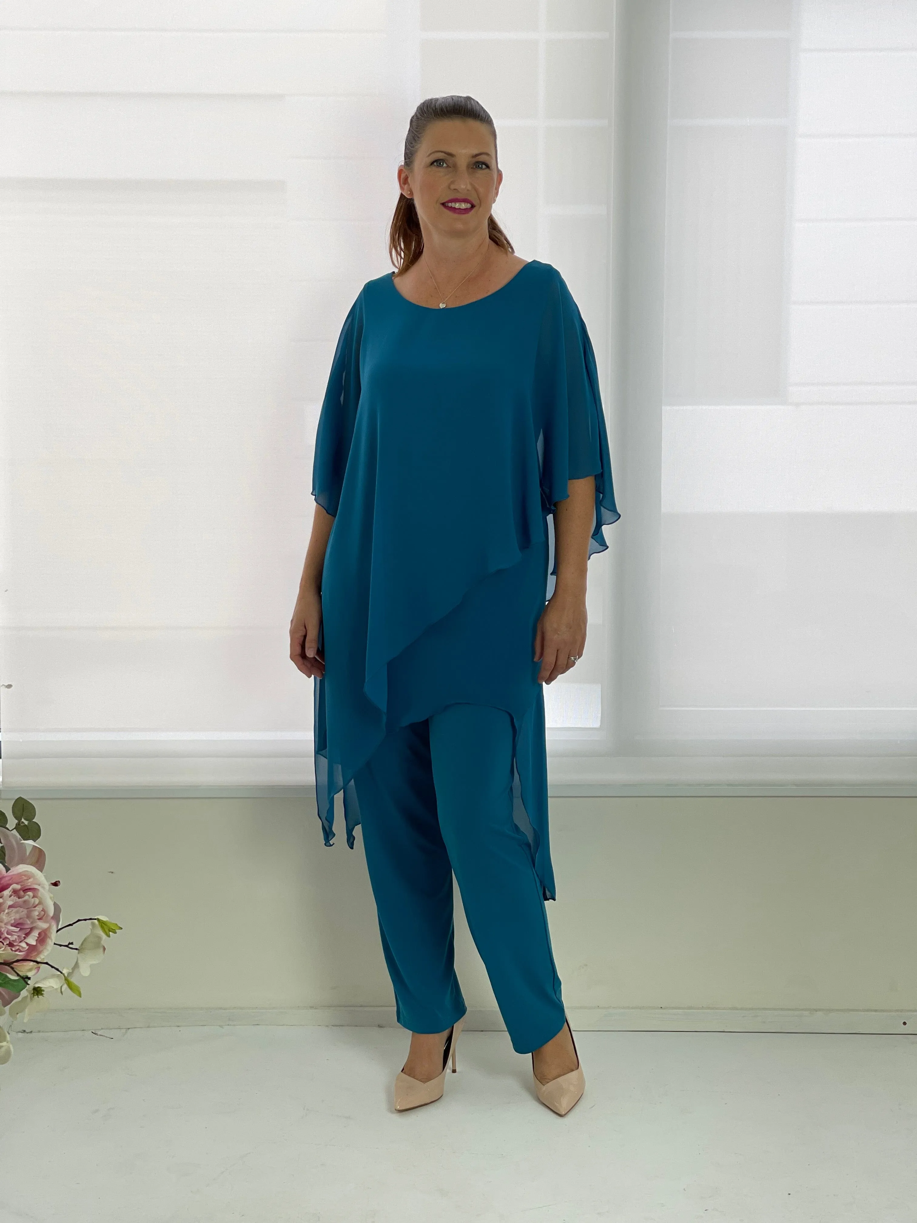 Cara Teal Elegant Jumpsuit