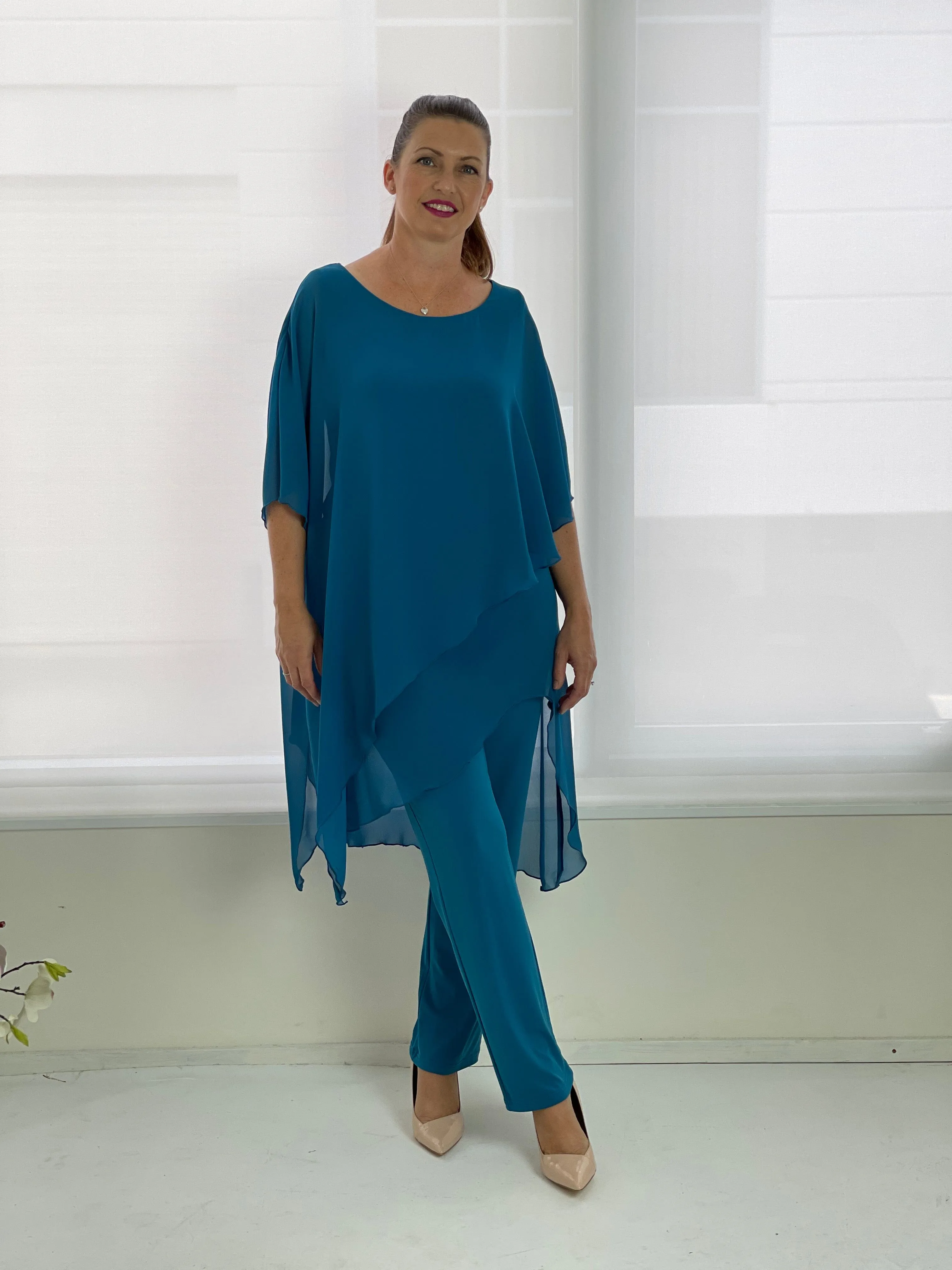 Cara Teal Elegant Jumpsuit