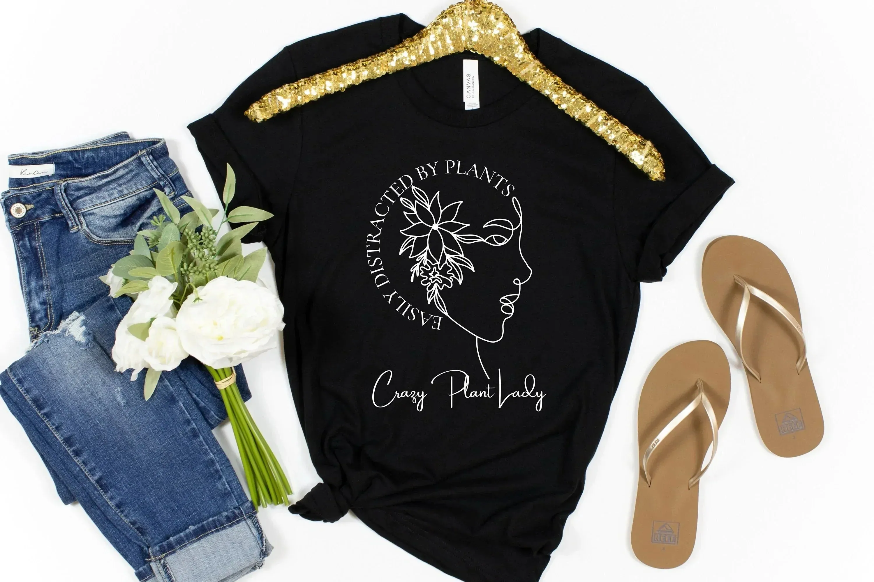 Crazy Plant Lady - Easily Distracted by plants - Plant Mom - Plant Lady Shirt - Plant Mom Gift - Vegan Shirt - Plant Lover Tee - Plant Based