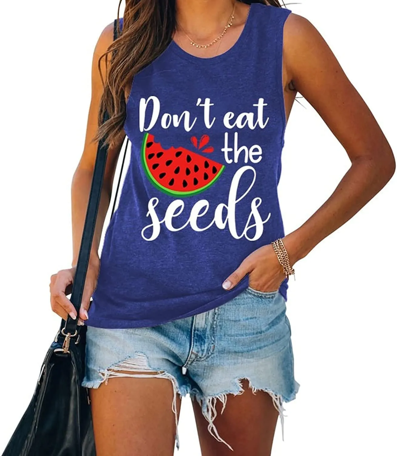 Cute Shirt for Women Don't Eat Watermelon Seeds Birthday Gift Idea Tank Tops