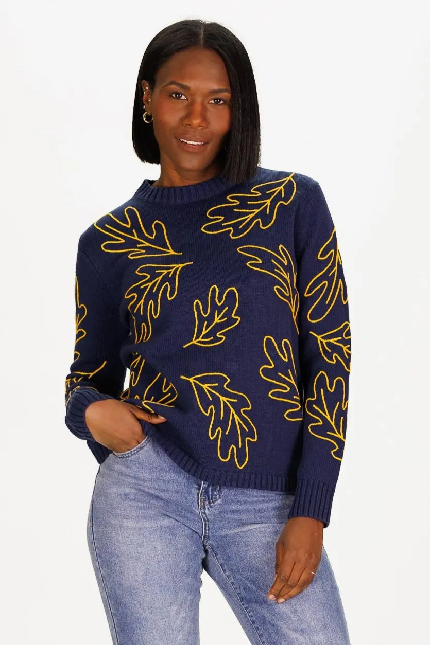 Fall Leaves Heirloom Cotton Sweater