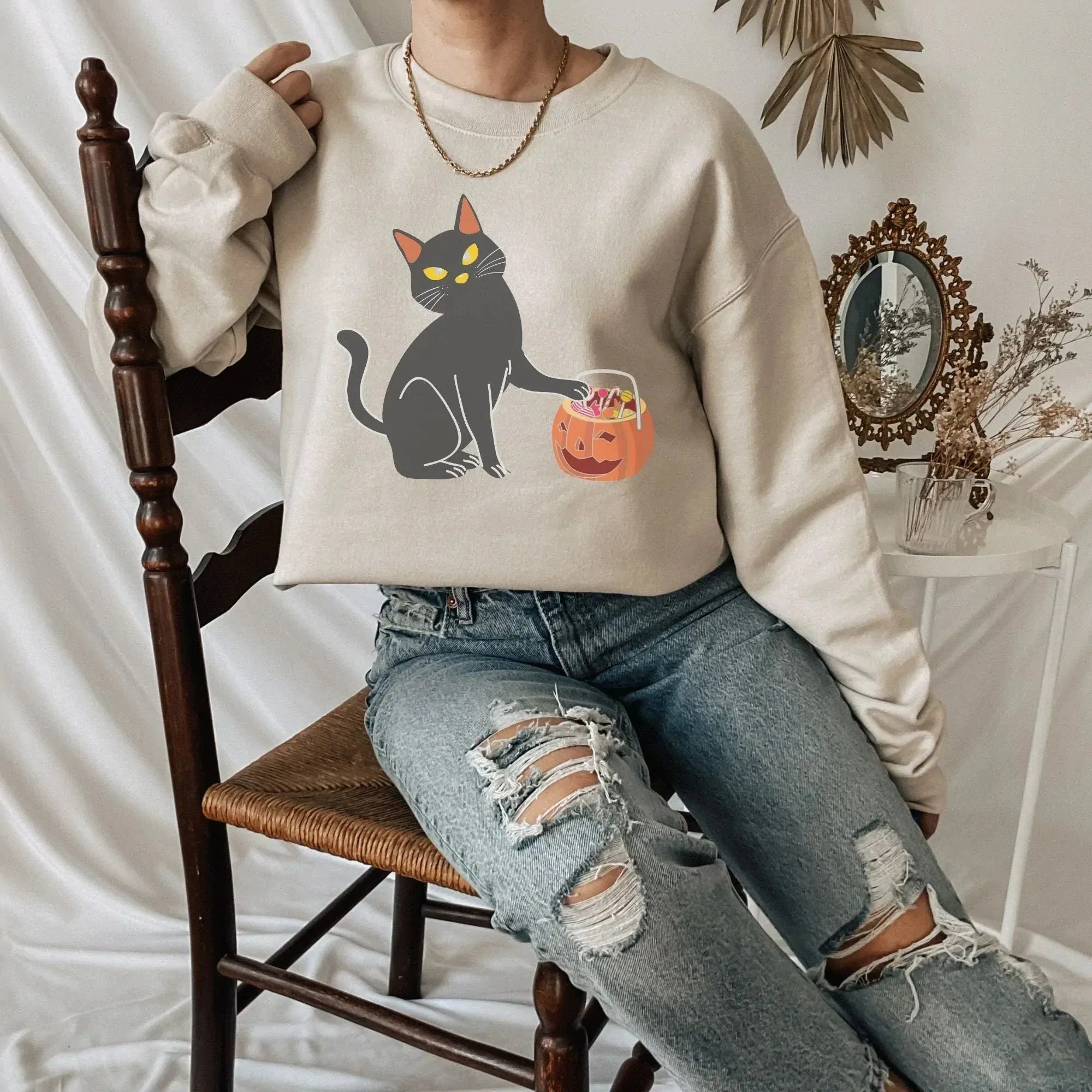 Halloween Cat Shirt, Spooky Cat Sweater, Cute Cat Hoodie, Black Cat themed Gifts, Cad Dad Gift, Cat Mom Sweatshirt, Funny Cat Mom Shirt