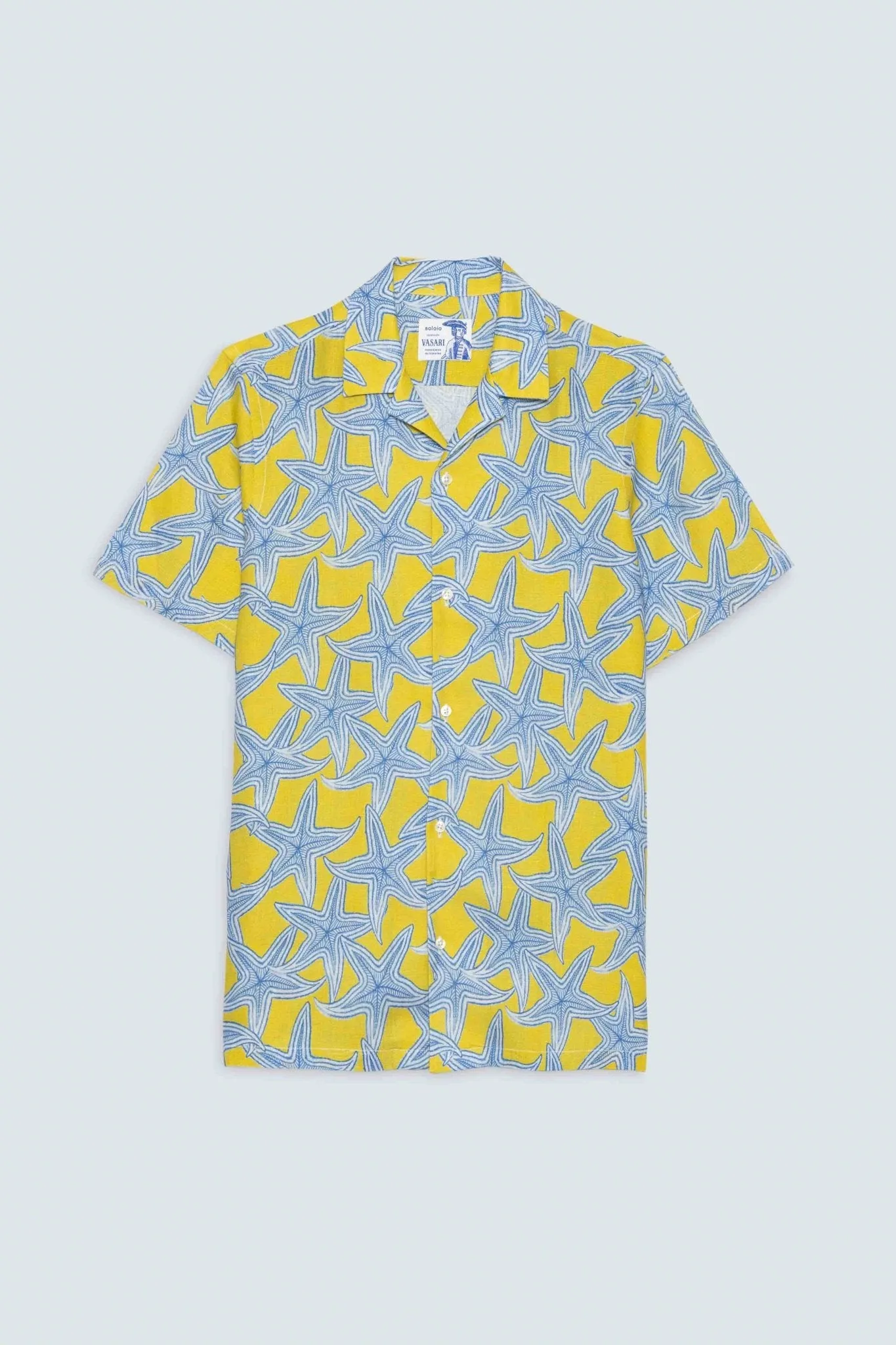 intaglio linen shirt yellow