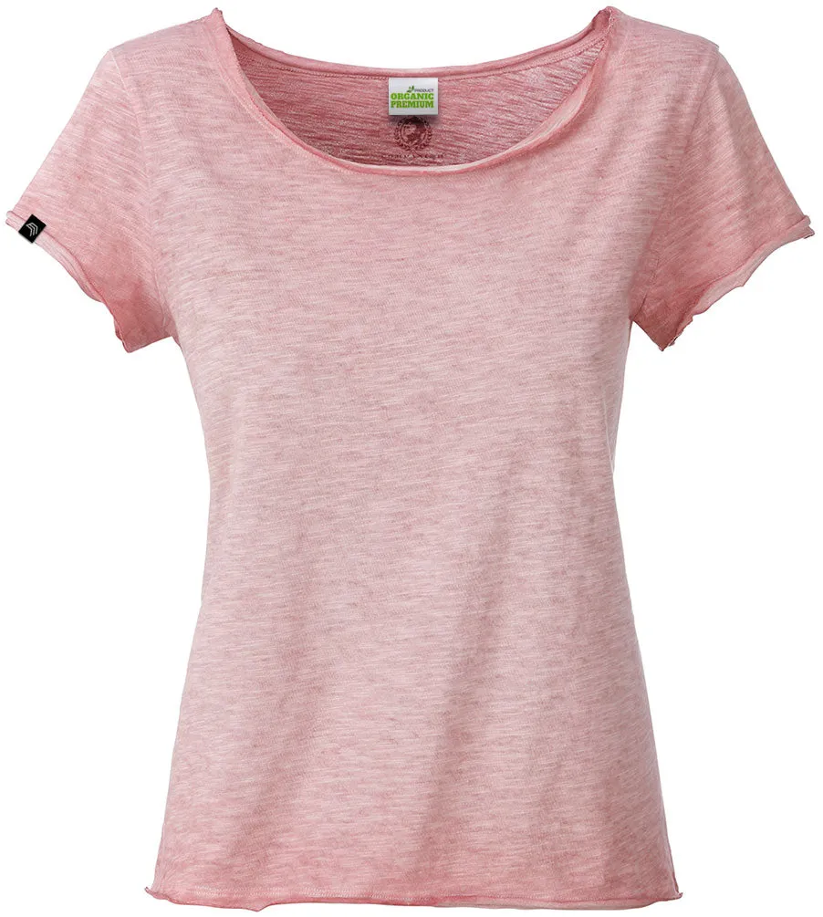 JAN 8015 ― Damen Bio-Baumwolle Flammgarn T-Shirt - Soft Pink