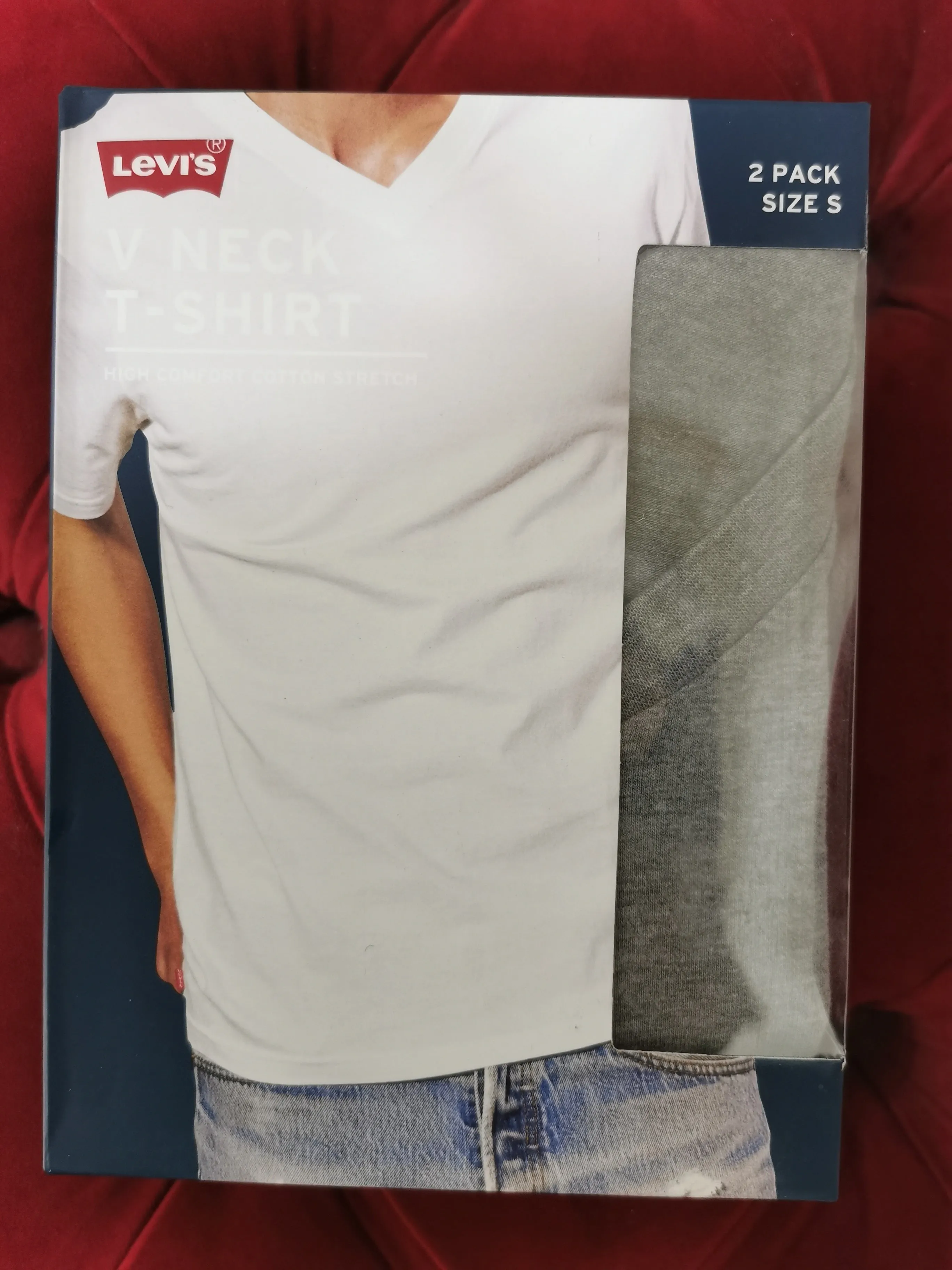 Levis - 2 Pack, V Neck T-Shirt, Grey