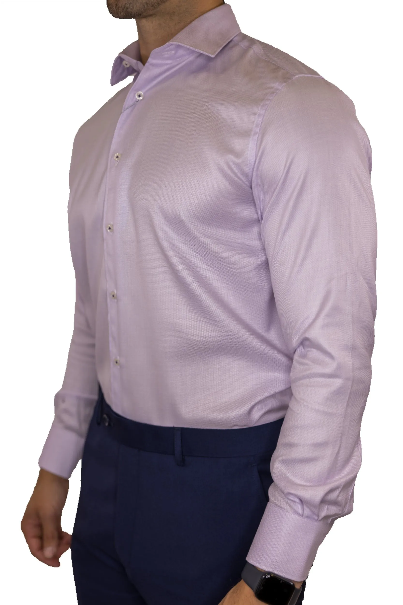 Marcello Lilac Fine Piquet Dress Shirt