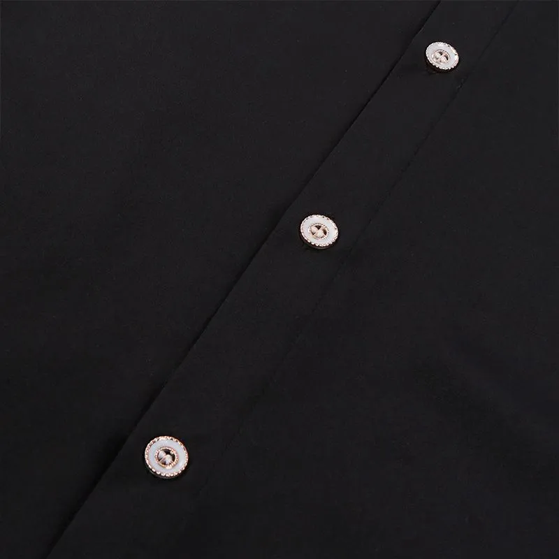 Men's Gothic Ruffle Collar Long-Sleeved Men's Tie Shirt Pleated Cuffs Shirts