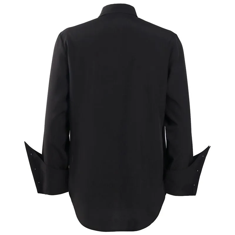 Men's Gothic Ruffle Collar Long-Sleeved Men's Tie Shirt Pleated Cuffs Shirts