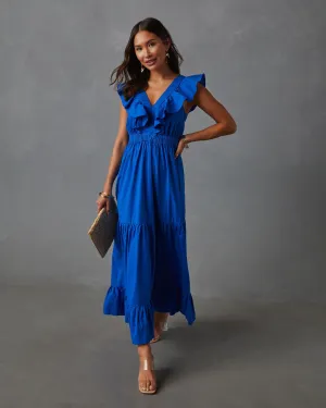 Minerva Tiered Ruffle V-Neck Maxi Dress