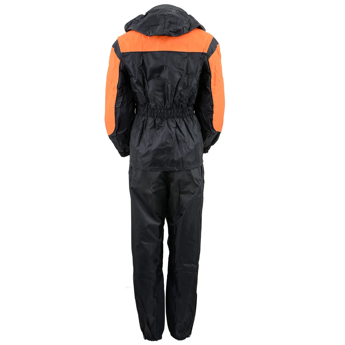 NexGen Ladies SH205101 Black and Orange Armored Hooded Water Proof Rain Suit