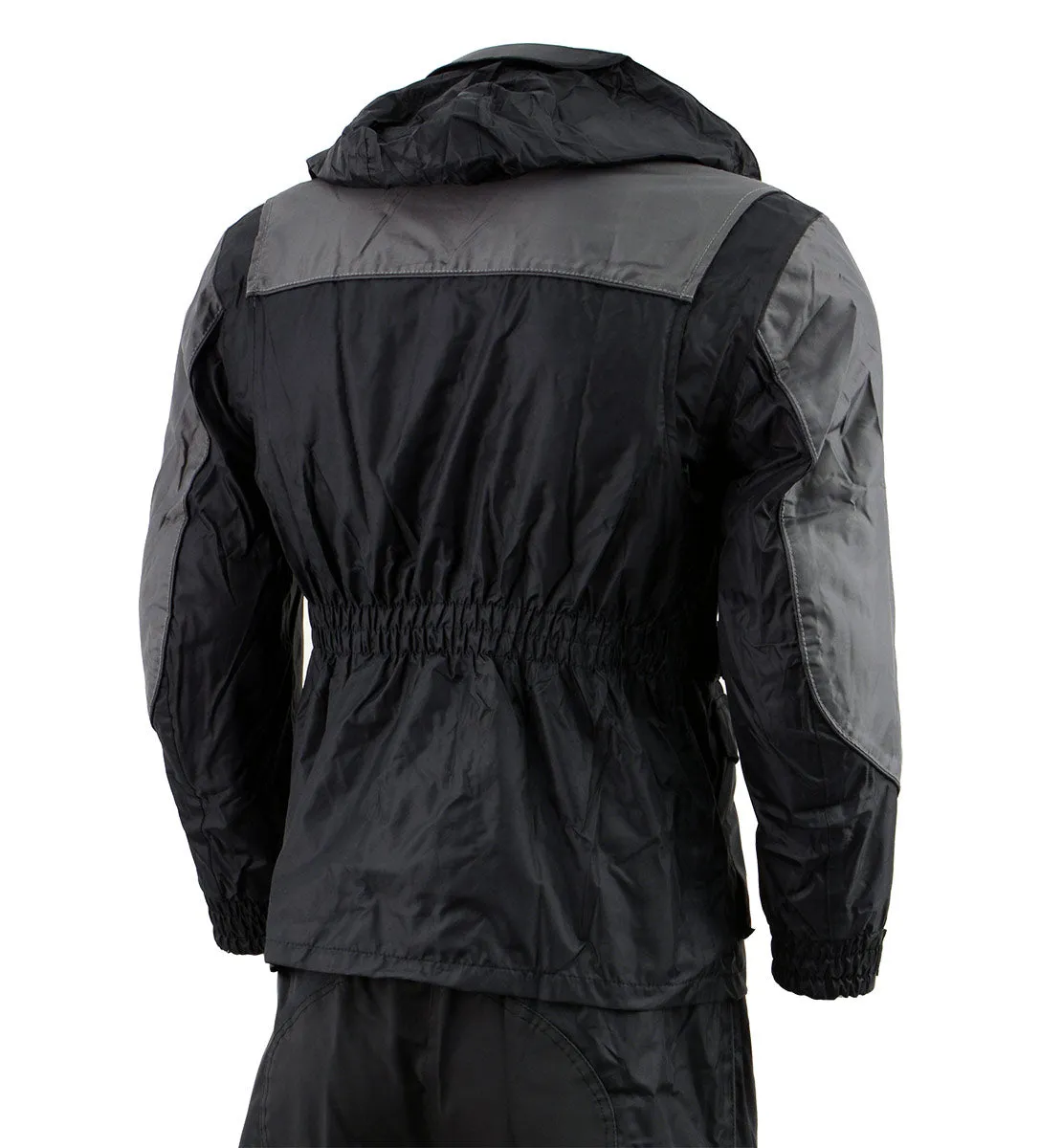 NexGen Men's SH2049 Black and Grey Hooded Water Proof Armored Rain