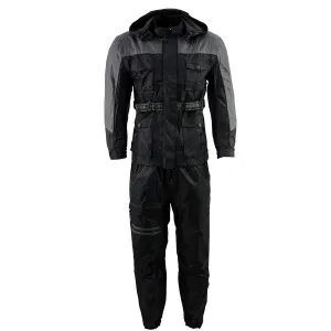 NexGen Men's SH2049 Black and Grey Hooded Water Proof Armored Rain