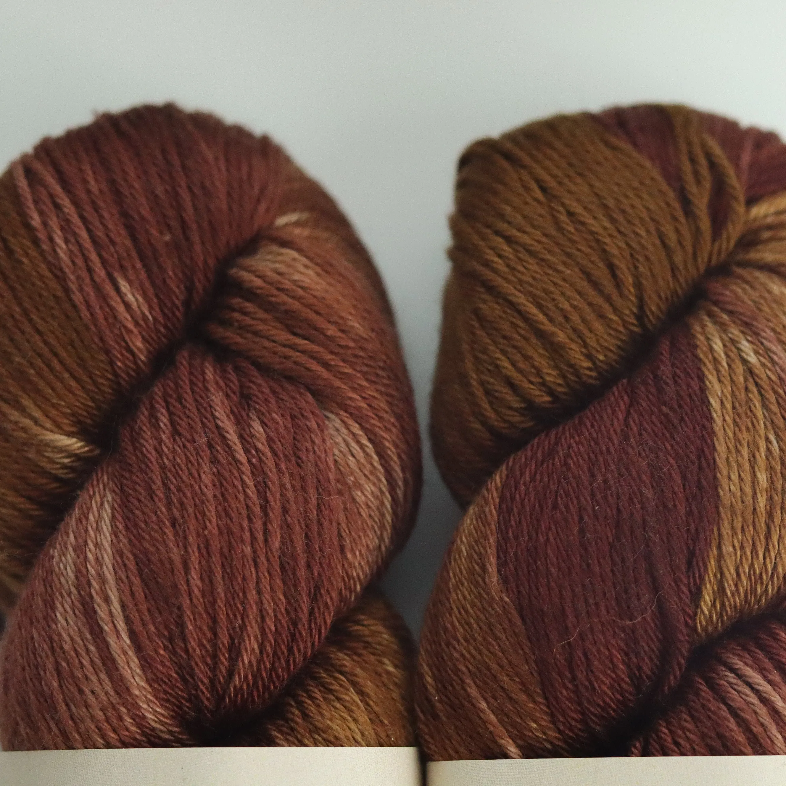 Peacock Yarn Light DK Cotton | Rusty Ruby | Hand Dyed 100% Cotton Yarn