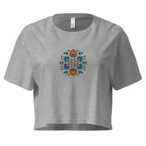 Polish Wycinanki Embroidered Cropped T-Shirt