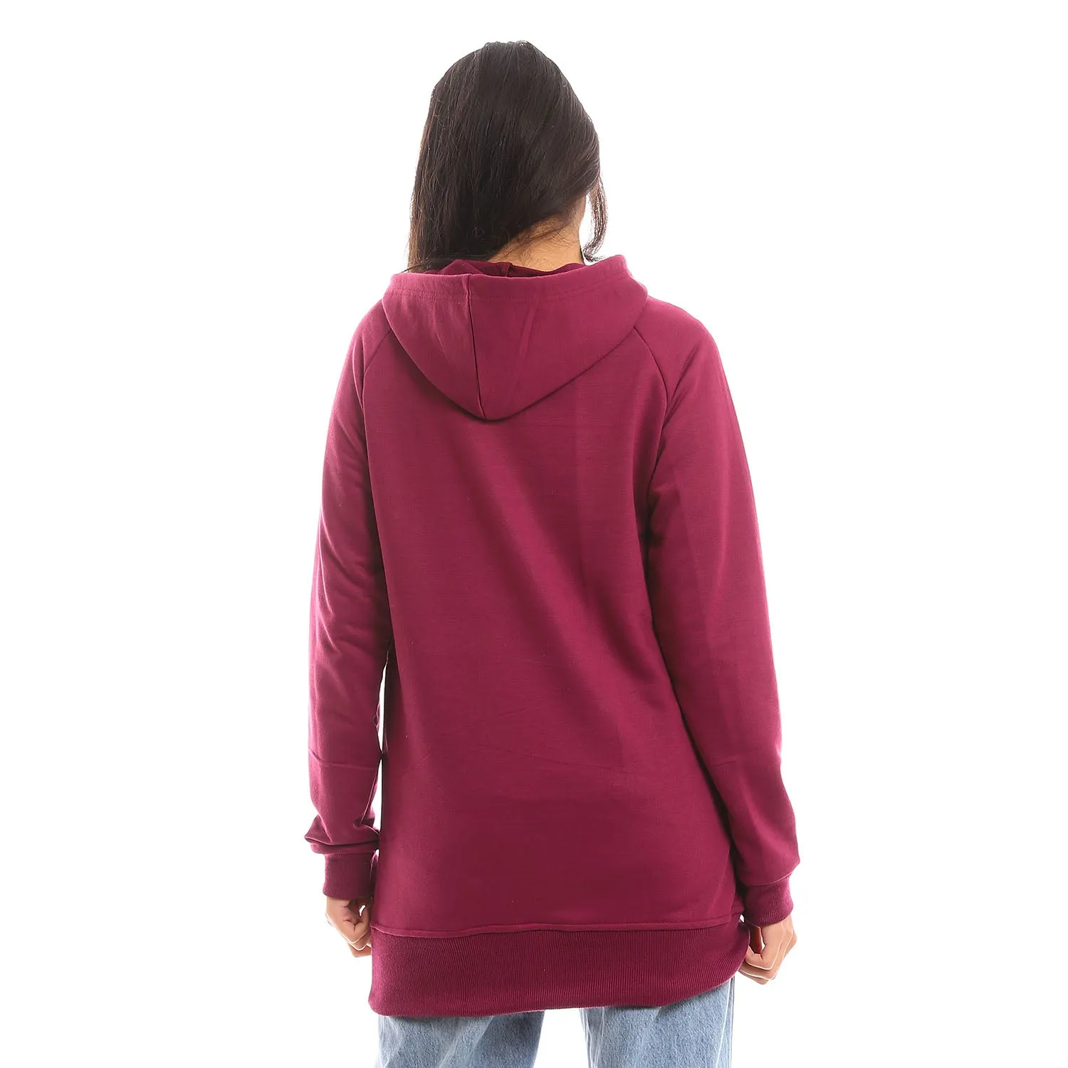 Raglan Long Sleeves Sweatshirt With Hoodie - Kady