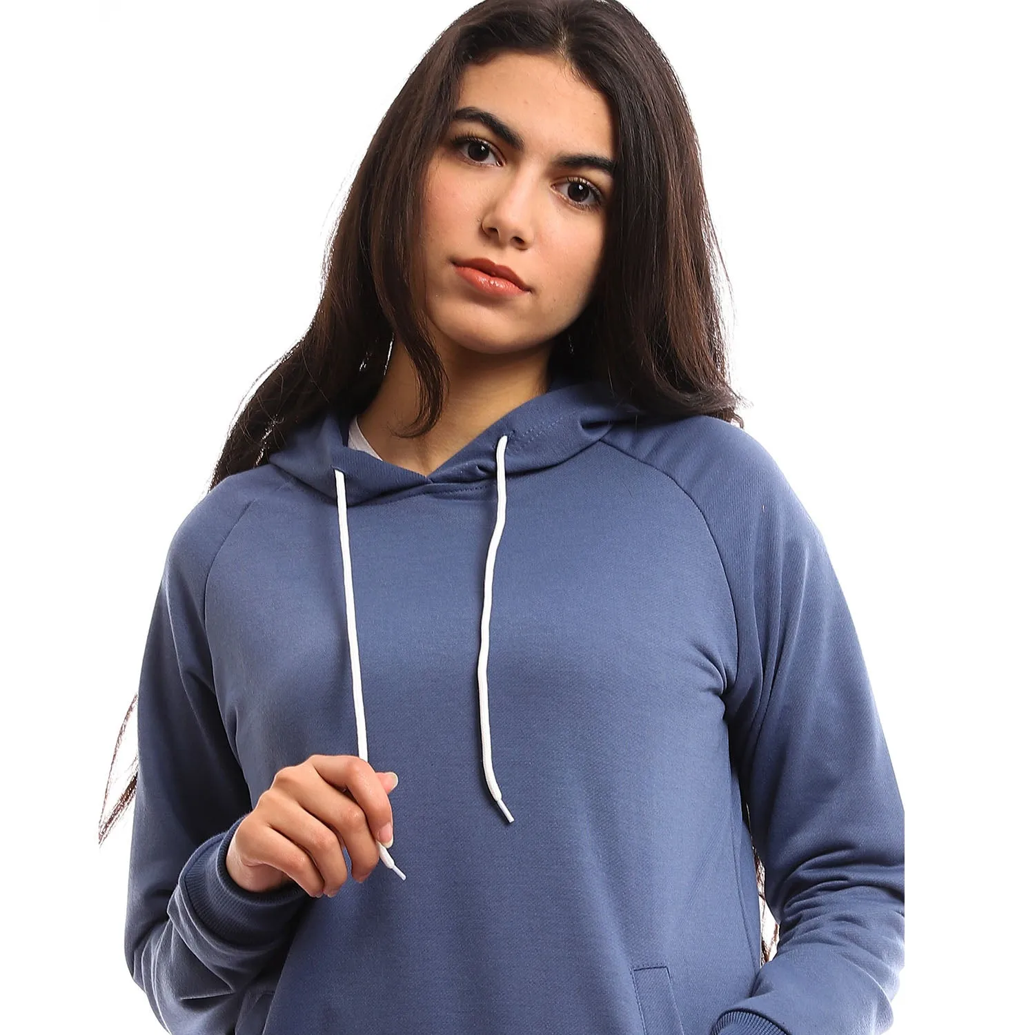 Raglan Long Sleeves Sweatshirt With Hoodie - Kady