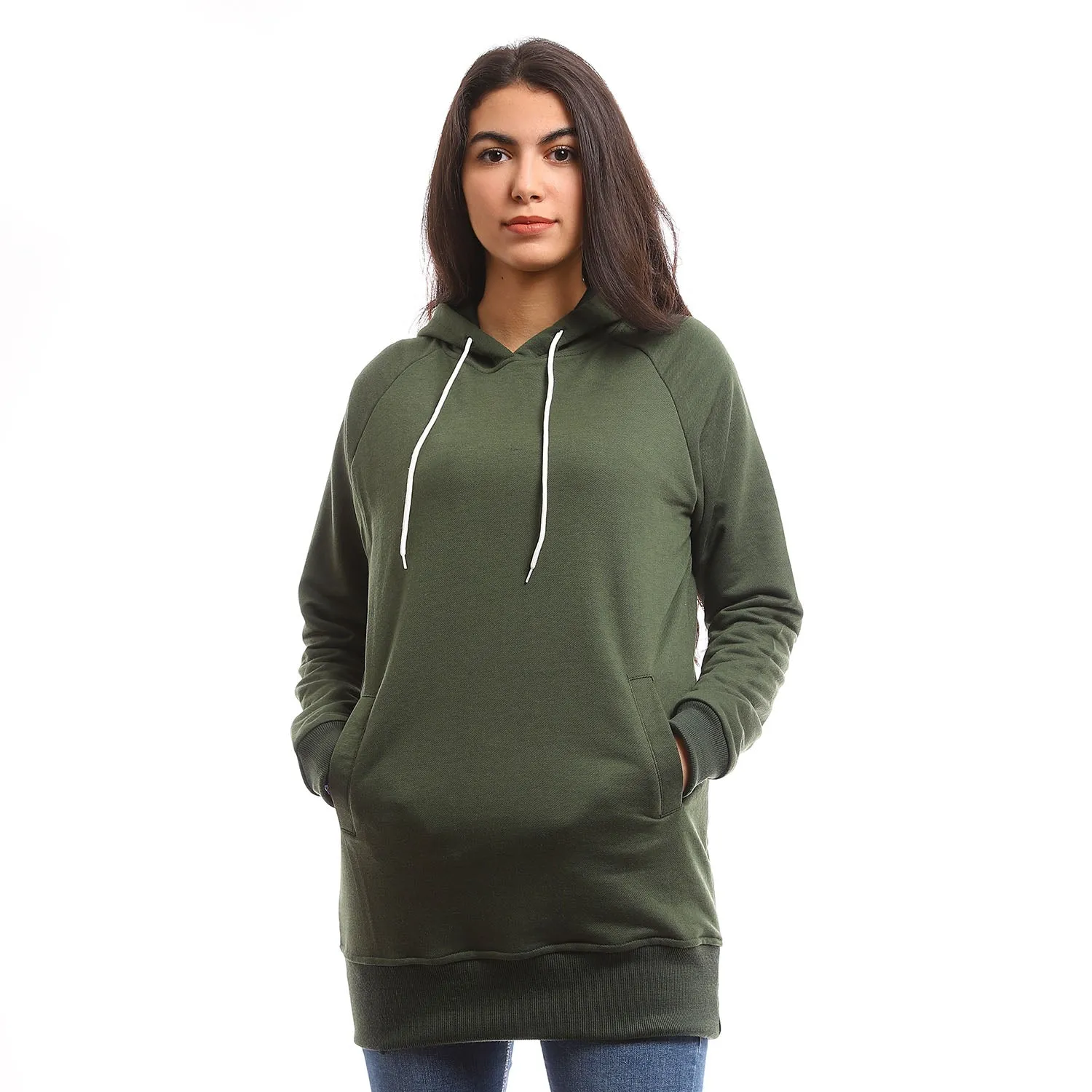 Raglan Long Sleeves Sweatshirt With Hoodie - Kady