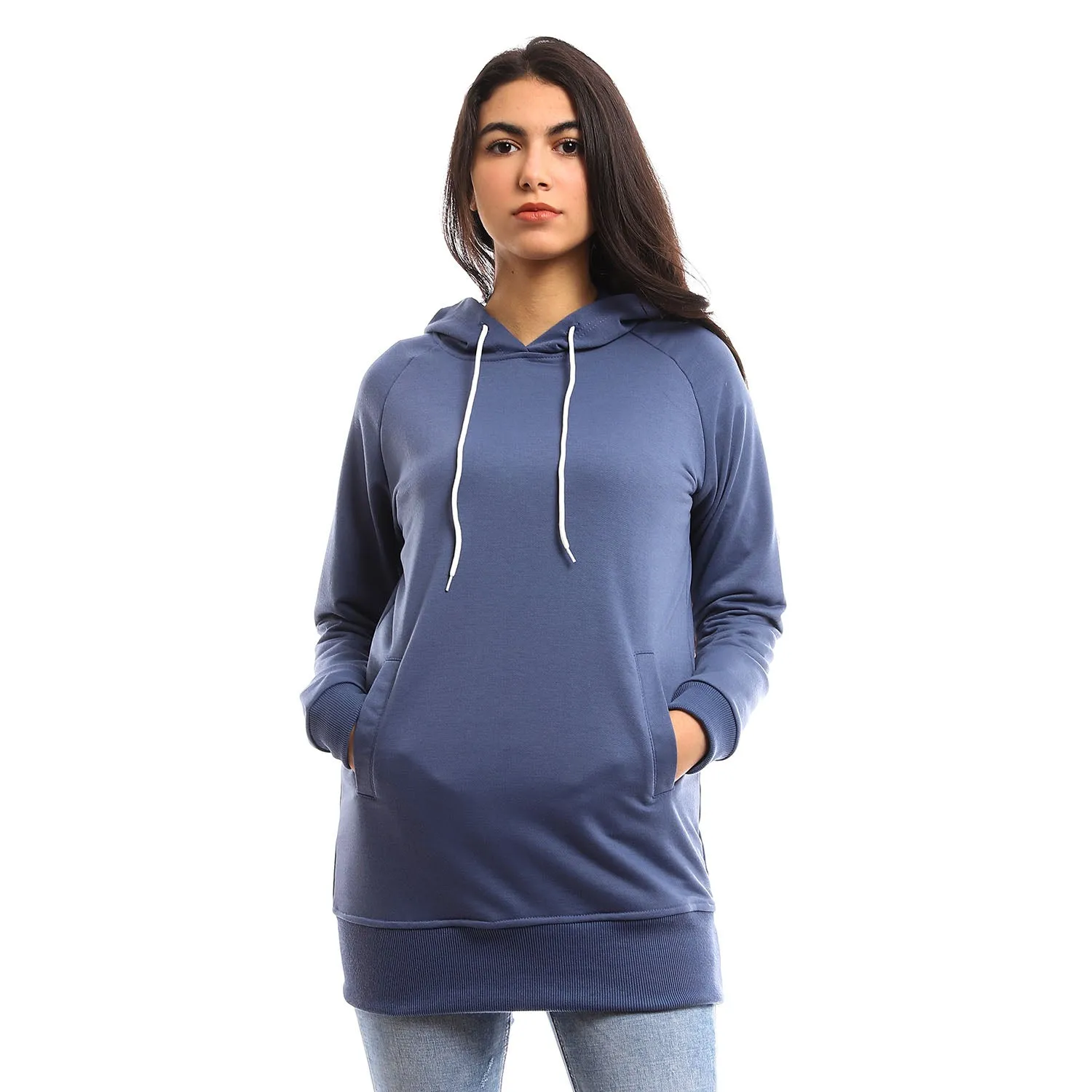 Raglan Long Sleeves Sweatshirt With Hoodie - Kady