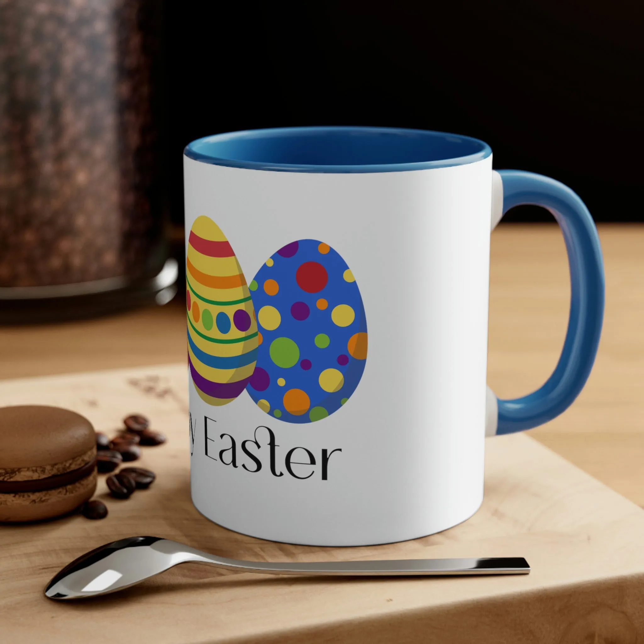 Rainbow Flag Accent Coffee Mug Easter Festival - Happy Easter