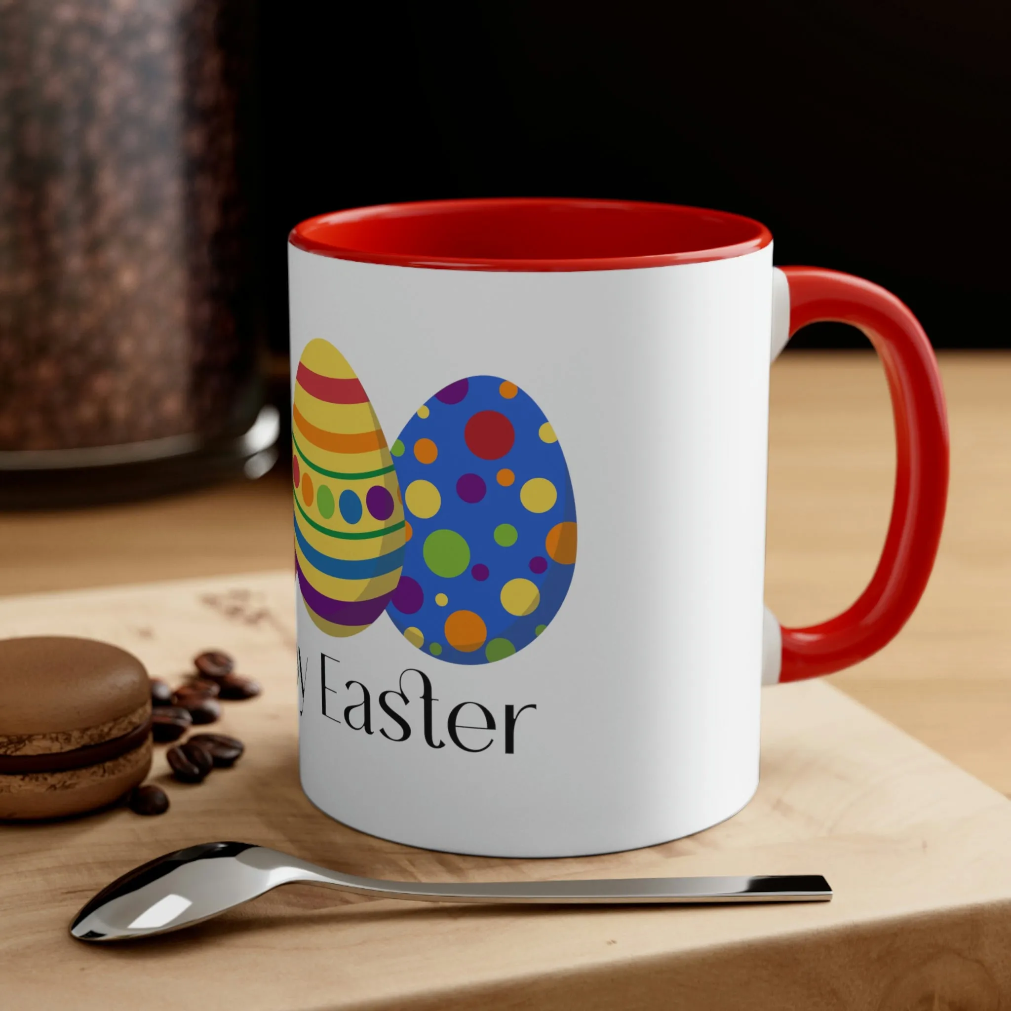 Rainbow Flag Accent Coffee Mug Easter Festival - Happy Easter