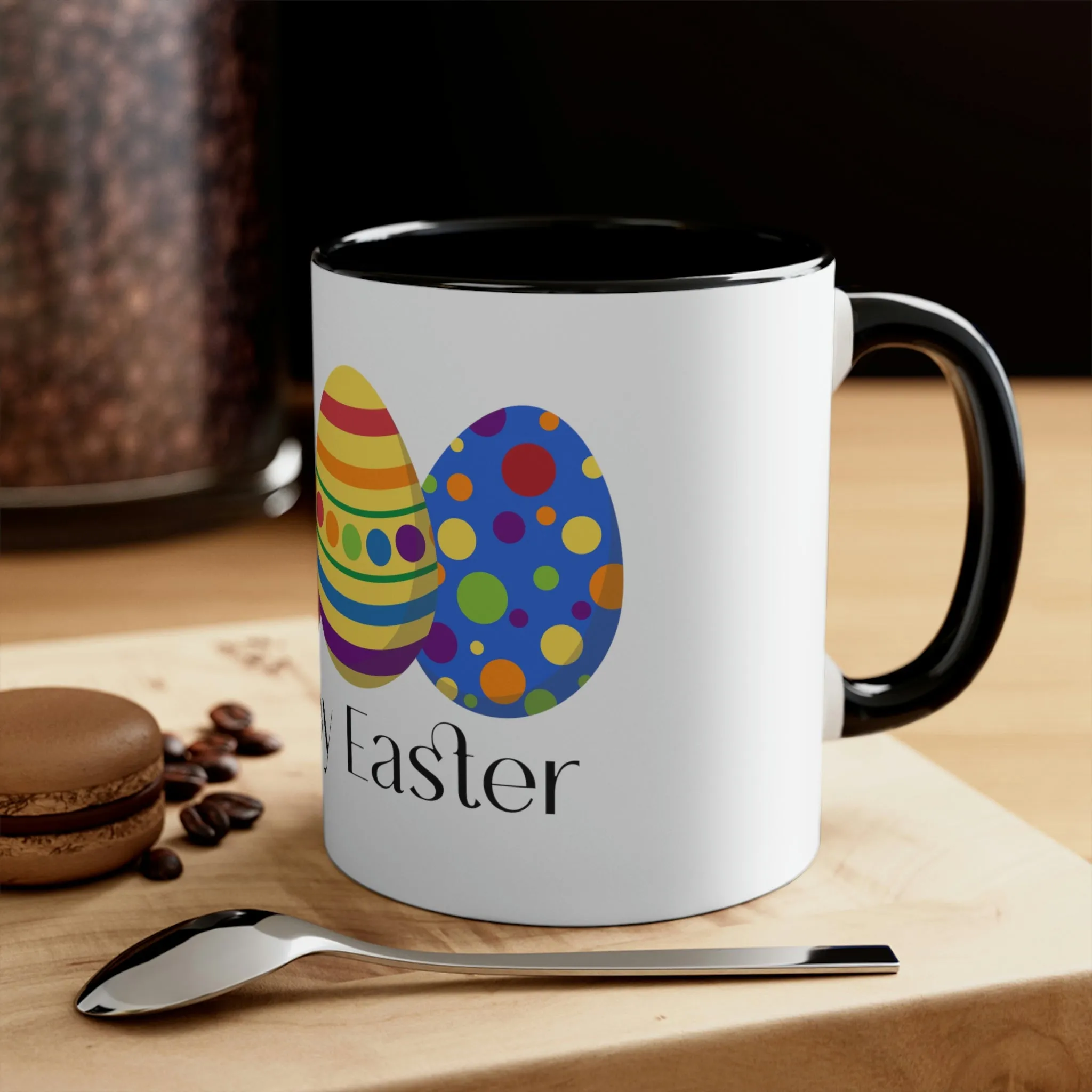 Rainbow Flag Accent Coffee Mug Easter Festival - Happy Easter