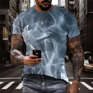 Smoke T shirt Men Abstract T-shirts 3d Psychedelic Funny T shirts Novel Tshirts Casual