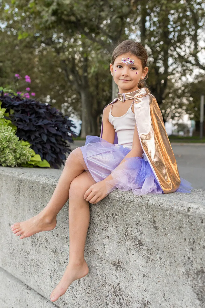 Super Duper Tutu, Cape & Mask - Lilac & Rose Gold Size 4/6