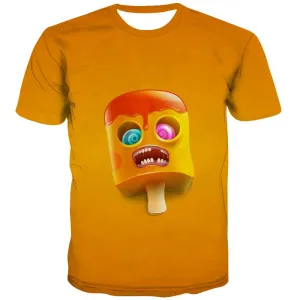 Sweet T-shirt Men Gourmet Tshirt Anime Icecream T shirts Funny Colourful T-shirts Graphic