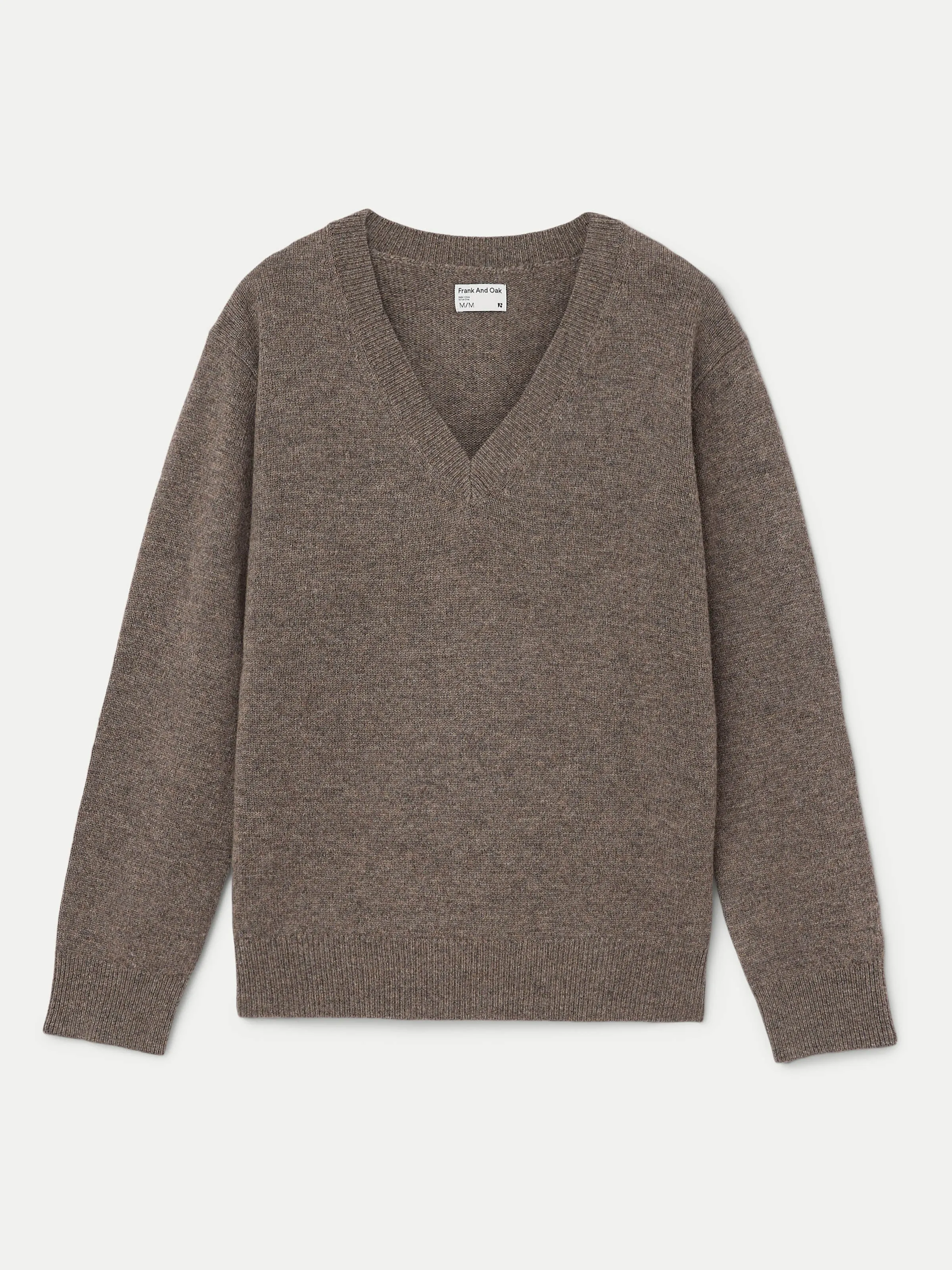 The Lambswool V-Neck Sweater in Dark Grey