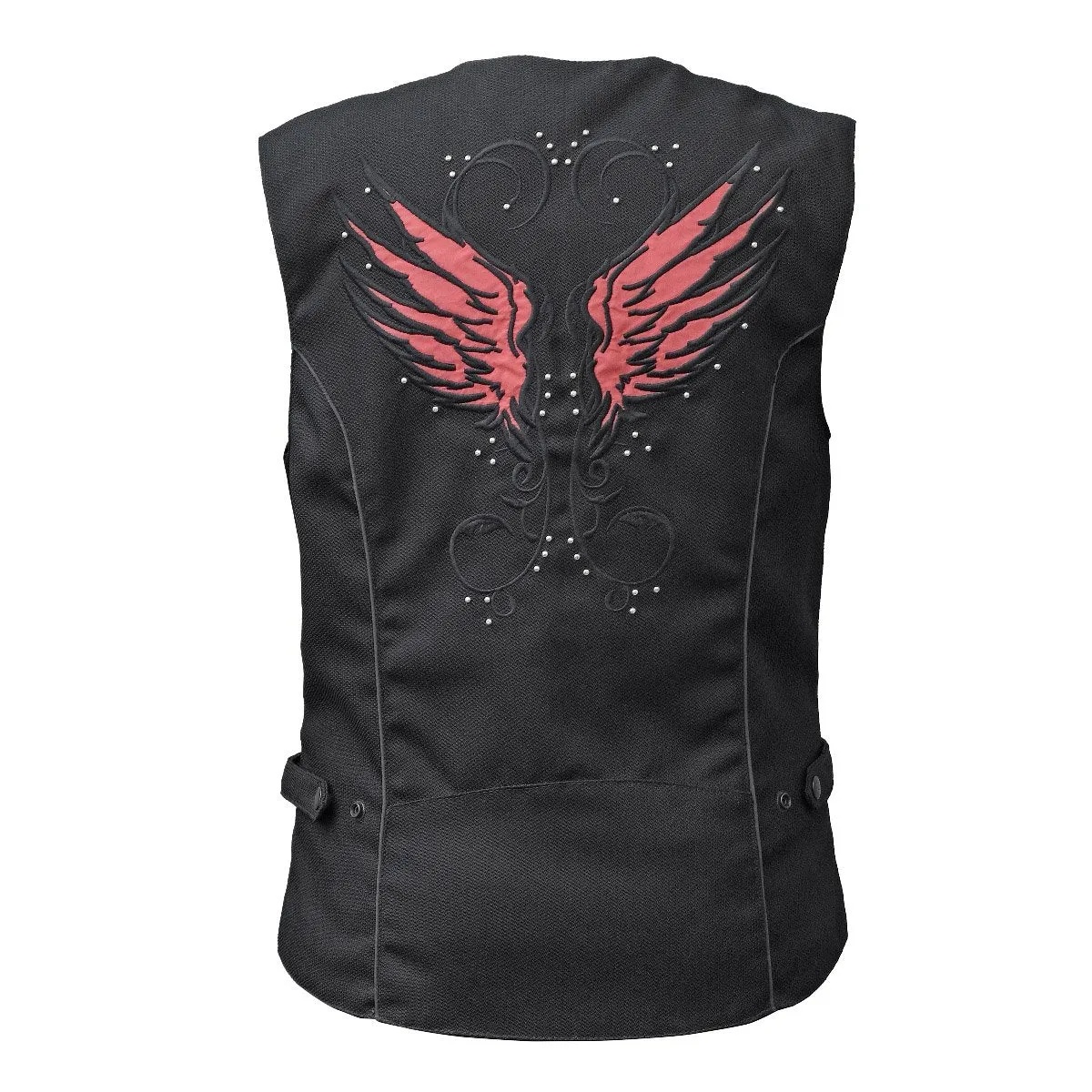 Vance Leather VL1182B Ladies Textile Vest with Reflective and Embroidered Wings